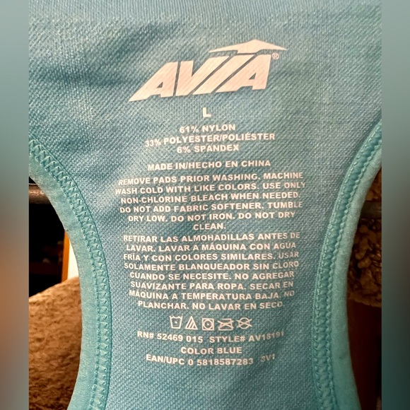 Large Front Zip Avia Sports Bra - Picture 3 of 3